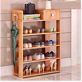 Mua Kệ giày gỗ 5 tầng có ngăn để đồ tiện dụng  tủ giày đa năng gỗ MDF 60x20x80 TAGO ND27