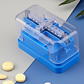 Multiple Pill Splitter 1/4 1/2 Portable Adjustable Tablet Divider Blue for Round Oblong Pills