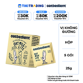 Sữa Yến Mạch Dạng Bột OATBEDIENT Vị Không Đường Thuần Chay Hộp 5 Gói x 25g
