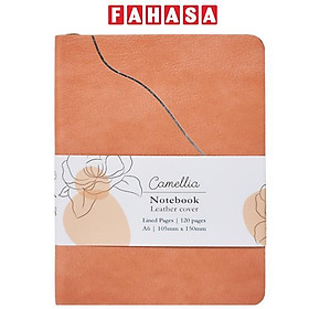 Sổ Da Bìa Cứng Camellia A6 - Kẻ Ngang - 120 Trang 100gsm - The Sun - Peach Fuzz