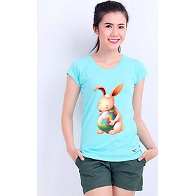 Áo Thun Nữ - Hạnh Phúc - Chú Thỏ Dễ Thương