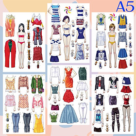 Búp bê giấy  paper doll  thay đồ thời trang đồ chơi cắt thủ công cho bé