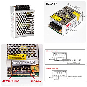 Mua Nguồn tổ ong (nguồn tổng) 12v5a cho đèn led  camera  máy bơm mini  các thiết bị khác