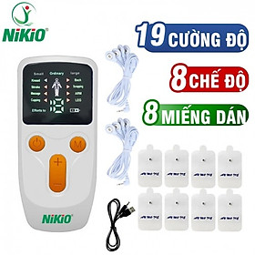 Máy Massage Xung Điện Trị Liệu Nikio NK-102 - 8 Miếng Dán Mát Xa Giảm Đau Nhức Toàn Thân Với Công Nghệ Điện Xung Mới - Đèn Hồng Ngoại Hỗ Trợ Trị Viêm Mũi Dị Ứng, Viêm Xoang - Pin Sạc Không Dây Tiện Lợi