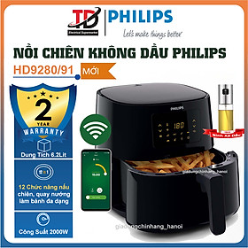 Mua Nồi Chiên Không Dầu Điện Tử Philips HD9280/90 - 6.2Lit/2000W - Hàng Chính Hãng