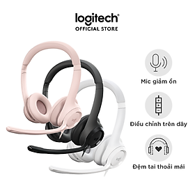 Tai nghe có dây Logitech H390 dành cho PC, Laptop, âm thanh nổi với Micrô khử tiếng ồn, USB-A, các nút điều khiển trên dây - Hàng chính hãng