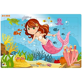 Bộ Xếp Hình Khổ A4 Puzzle Minh Châu 35-08 - Nàng Tiên Cá (35 Mảnh Ghép)