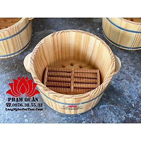 Chậu ngâm chân và bàn lăn gỗ, chậu gỗ thông hàng đẹp