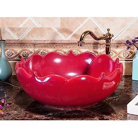 Mua Chậu sứ lavabo để bàn nghệ thuật với tông đỏ cá tính
