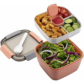 Hộp ăn trưa với các ngăn đẹp cho người lớn/trẻ em Bento Box Hộp ăn trưa Hộp ăn trưa cho trường học lò vi sóng/công việc/du lịch dã ngoại (màu hồng)