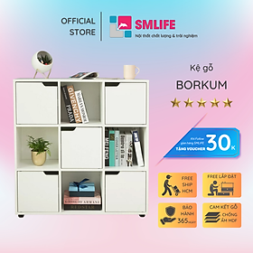 Hình ảnh Kệ sách, kệ trang trí gỗ hiện đại SMLIFE Borkum  | Gỗ MDF dày 17mm chống ẩm | D90xR30xC90cm