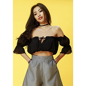 Áo Croptop Bẹt Vai Tay Ngắn Sexycut Rosy