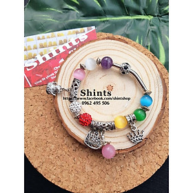 Vòng mắt mèo ngũ sắc mix charm xinh xắn - 250k