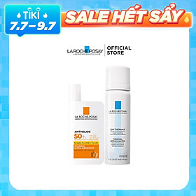 Bộ Kem Chống Nắng Dạng Sữa Lỏng Nhẹ Không Nhờn Rít La Roche-Posay Anthelios Shaka Fluid SPF 50+ 50ml Và Xịt Khoáng Làm Dịu Và Bảo Vệ Da La Roche-Posay Thermal Spring Water 50ml
