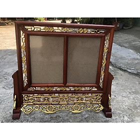 Mua khung hình thờ đôi gỗ hương dát vàng  kích thước ảnh 20x30cm