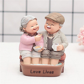Tượng Trang Trí Ông Bà Châu Âu Dễ Thương Làm Quà Tặng, Trang Trí, Lưu Niệm_Tặng Kèm Móc Khóa Mèo Con Ngồi Hộp