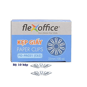 Bộ 10 hộp kẹp giấy FO-PAC01 (C62)