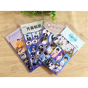 Bộ 12 hình dán tấm sticker Vương Tuấn Khải idol kpop TFBOYS