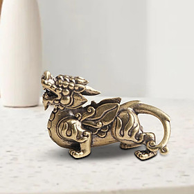 Brass Feng Shui Pi Yao Statue Animal Sculpture Figurine Copper Decor