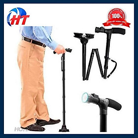 Gậy Gấp Gọn Trusty Cane Chống Trượt Có Đèn PPin- HT