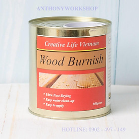 Mua Lon 800g sơn phủ bóng mờ gỗ wood burnish creative life