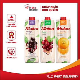 COMBO 3 Hộp Nước Ép Nho + Quýt + Cherry Malee 1L (Thái Lan)