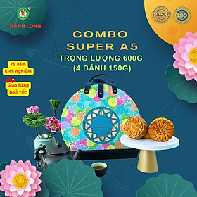 Hộp bánh trung thu 4 bánh 1 trứng 150g - Combo Super A5 - Thành Long (600g) - VIỆT NAM