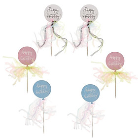 6 Pieces Balloon Design Happy Birthday Cake Toppers Birthday Party Supplier