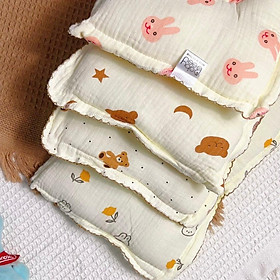 Mua Gối xô Organic muslin chống bẹp đầu chất vải mềm mịn  thấm hút mồ hôi  thoáng khí cho bé  độ cao 2 cm