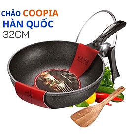 Mua Chảo Chống Dính Lòng Đá Coopia Có Nắp Kính Hàn Quốc Size 32cm