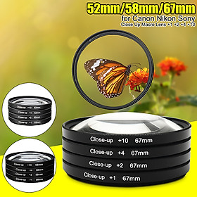 52/58/67mm +1 +2 +4 +10 Close-up Macro Lens Filtes For DC DV DSLR SLR Camera