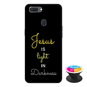Ốp lưng điện thoại Oppo A5S hình Jesus Is Light tặng kèm giá đỡ điện thoại iCase xinh xắn - Hàng chính hãng