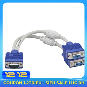 Cáp chia VGA 1 ra 2 Trắng Xanh