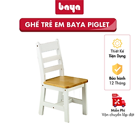 Mua Ghế Trẻ Em Bằng Gỗ Cao Cấp BAYA Piglet Thiết Kế Các Góc Cạnh Bo Tròn Chiều Cao 64.5cm Phù Hợp Với Bé  Chất Liệu Gỗ Cao Su Dẻo Dai Bền Chắc 2224