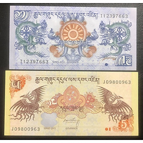 Mua Cặp tiền Rồng Phượng quấn nhau của Bhutan mang lại may mắn - Tiền mới keng 100% - Tặng túi nilon bảo quản