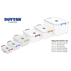 Mua Thùng Nhựa Chữ Nhật Trong Suốt DUY TÂN 10L 15L 30L 45L 55L | Nhựa Bền Đẹp Cứng Chắc - Đựng Quần Áo  Đồ Chơi Trẻ Em