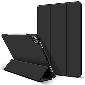 Bao Da Cover Dành Cho Apple Ipad Pro 11 Inch 2020 Có Khe Cho Apple Pencil Hỗ Trợ Smart Cover - Đen