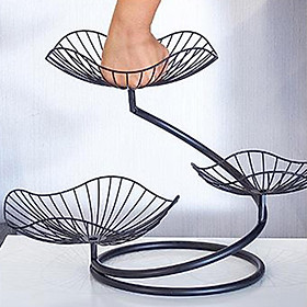 Lotus Leaf Fruit Bowl Display Basket Iron Wire Fruit Holder Dish 3 Tier Style 1