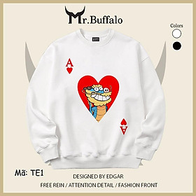 Áo Sweater trắng đen hình A cơ tết 2024 rồng TE1 Mr.Buffa