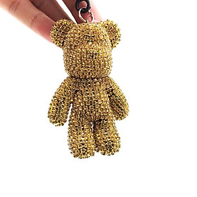 Móc Khóa Gấu Popobe Đính Đá Vàng