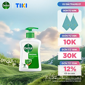 Nước rửa tay Dettol kháng khuẩn hương tinh dầu thông - Chai 250g
