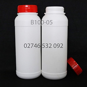 Chai nhựa HPDE 1000mL cổ rộng, nắp vặn đỏ giúp dễ dàng chiết chất lỏng - B100-05