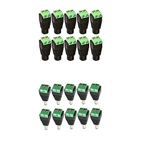 20pcs 12V DC Female Male Power Plug Adapter Connector Power Cord Connector