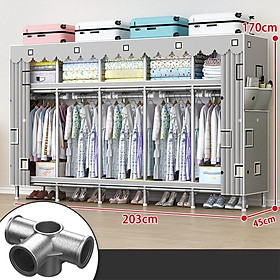 Mua Tủ quần áo  tủ đựng quần áo vải khung thép titan chốt hợp kim cao cấp 200x170x45cm siêu chịu tải BH 24 tháng