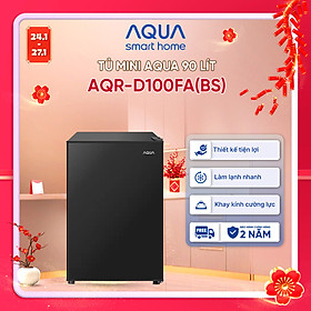 Tủ lạnh Aqua 90 lít AQR-D100FA(BS) - Freeship toàn quốc - Hàng chính hãng - Bảo hành 2 năm