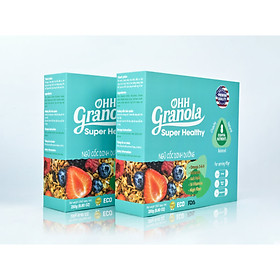 OHH Granola Ngũ Cốc Hạt Mix Trái Cây Sấy Best Seller TIKI - Tiết Kiệm Combo 2 Hôp (Sung Mỹ, Chà Là Israel, Nam Việt Quốc)- Ăn Sáng - Dòng Super Healthy Ăn Vặ tGiảm Cân 02 hộp x 250g, Tiêu Chuẩn FDA - Hoa Kỳ