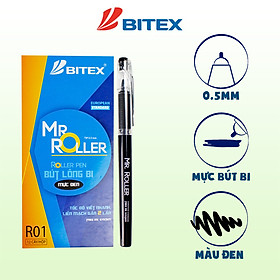 Combo 3 cây Bút lông bi Bitex R01 Xanh / đỏ / đen ngòi 0.5mm