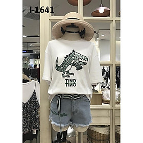 Áo Thun Unisex Tay Lỡ In Hình Khủng Long - I1641