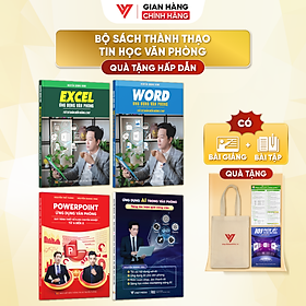 Combo 4 Sách Excel - Word - PowerPoint - AI Ứng Dụng Văn Phòng Từ Cơ Bản Đến Nâng Cao