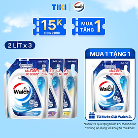 Combo 3 Túi nước giặt kháng khuẩn, khử mùi Walch (2Lx3)